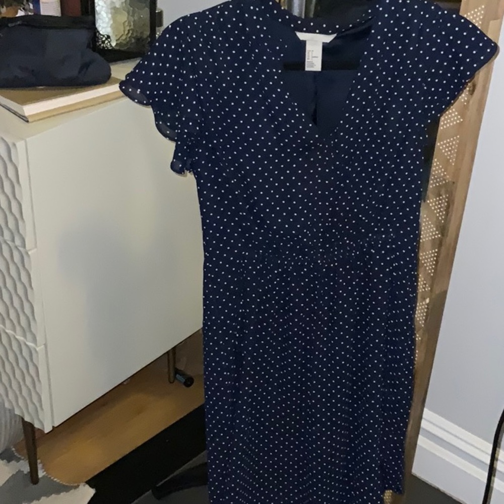 H&M Polka Dot Navy Blue Dress